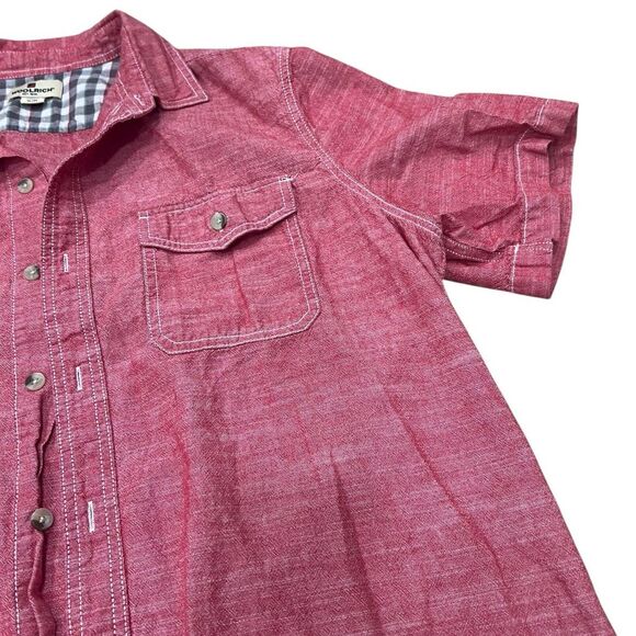 Woolrich Red Heather Sports Cotton Button Down XL - Picture 2 of 4